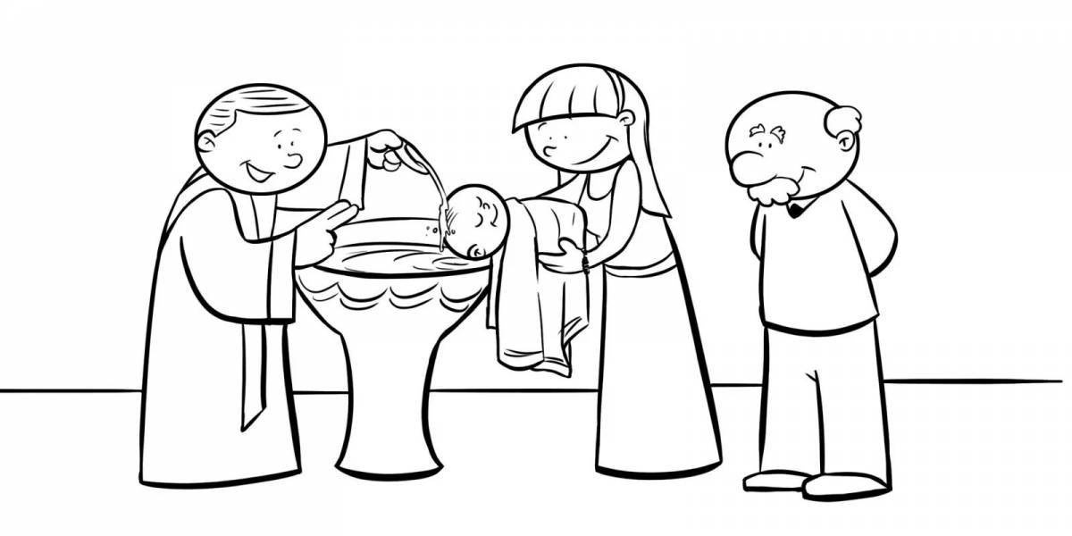 Inspiring coloring page sacrament of baptism