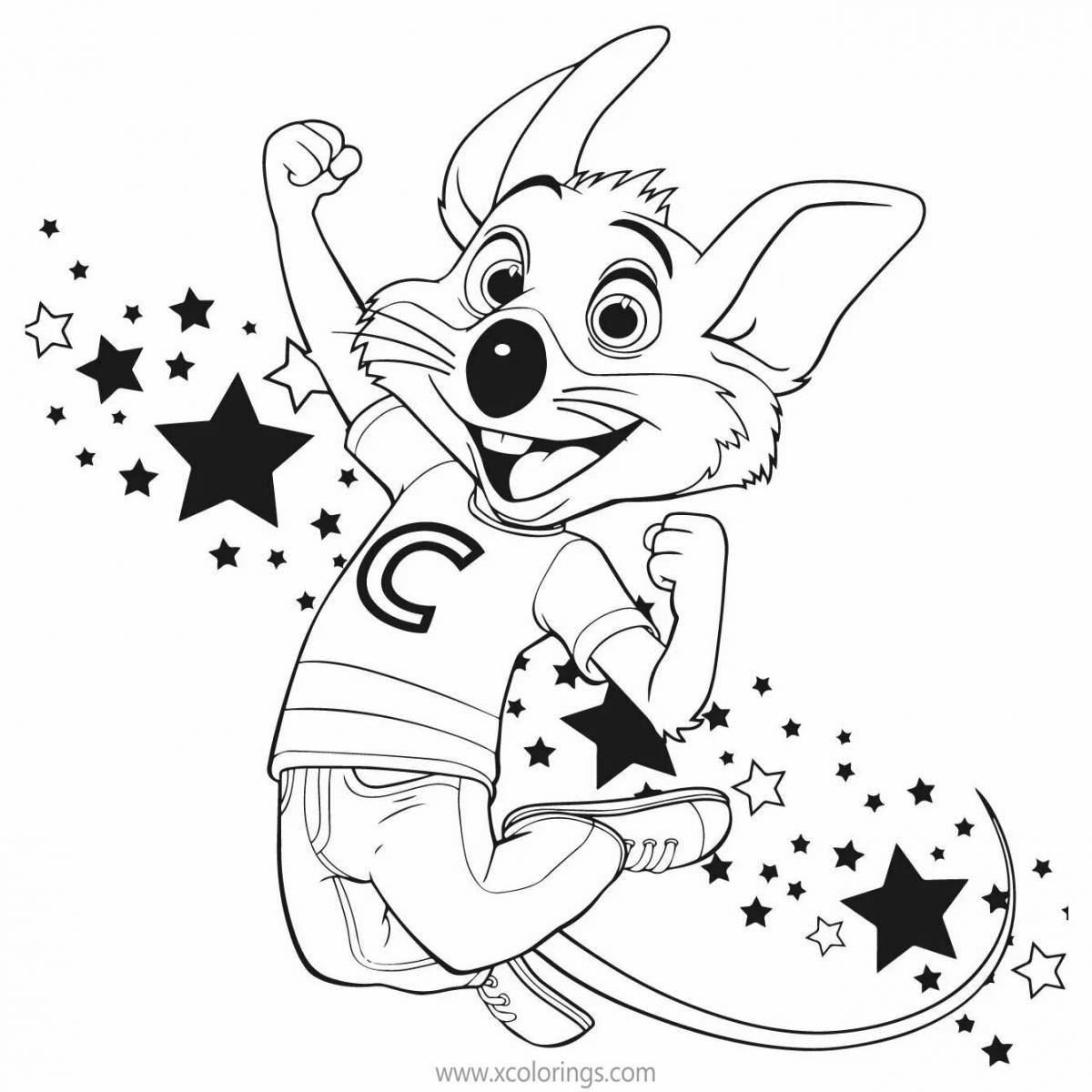 Colorful chucky cheese coloring page