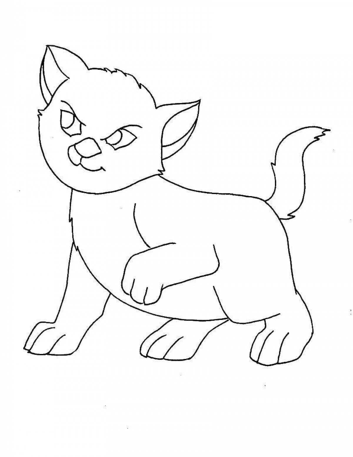 Angry angry cat coloring page