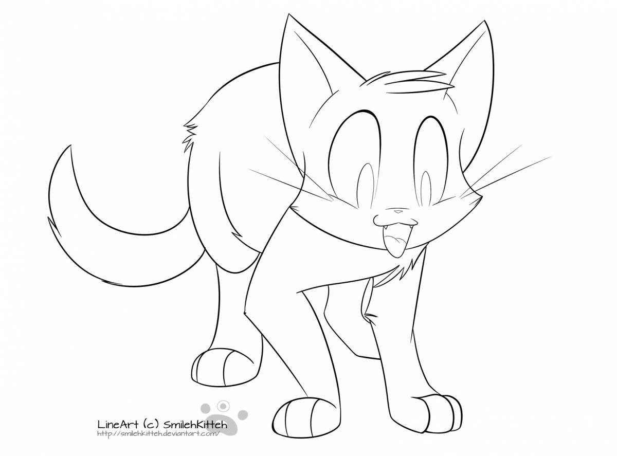 Angry cat coloring page