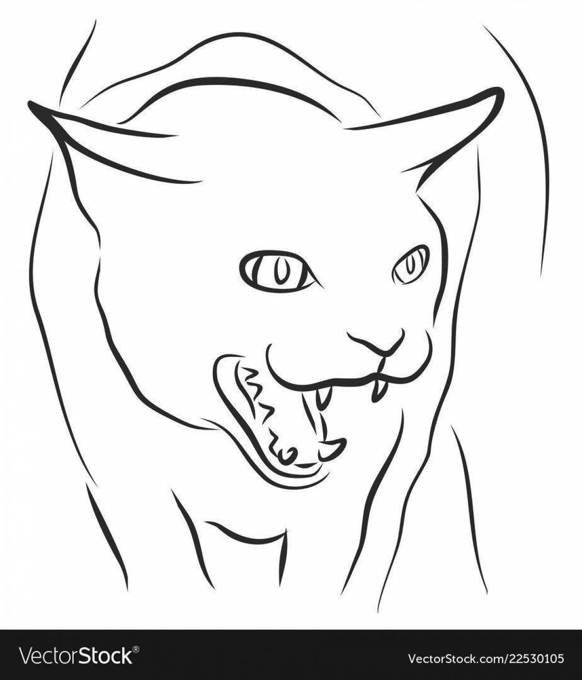 Coloring page angry angry cat