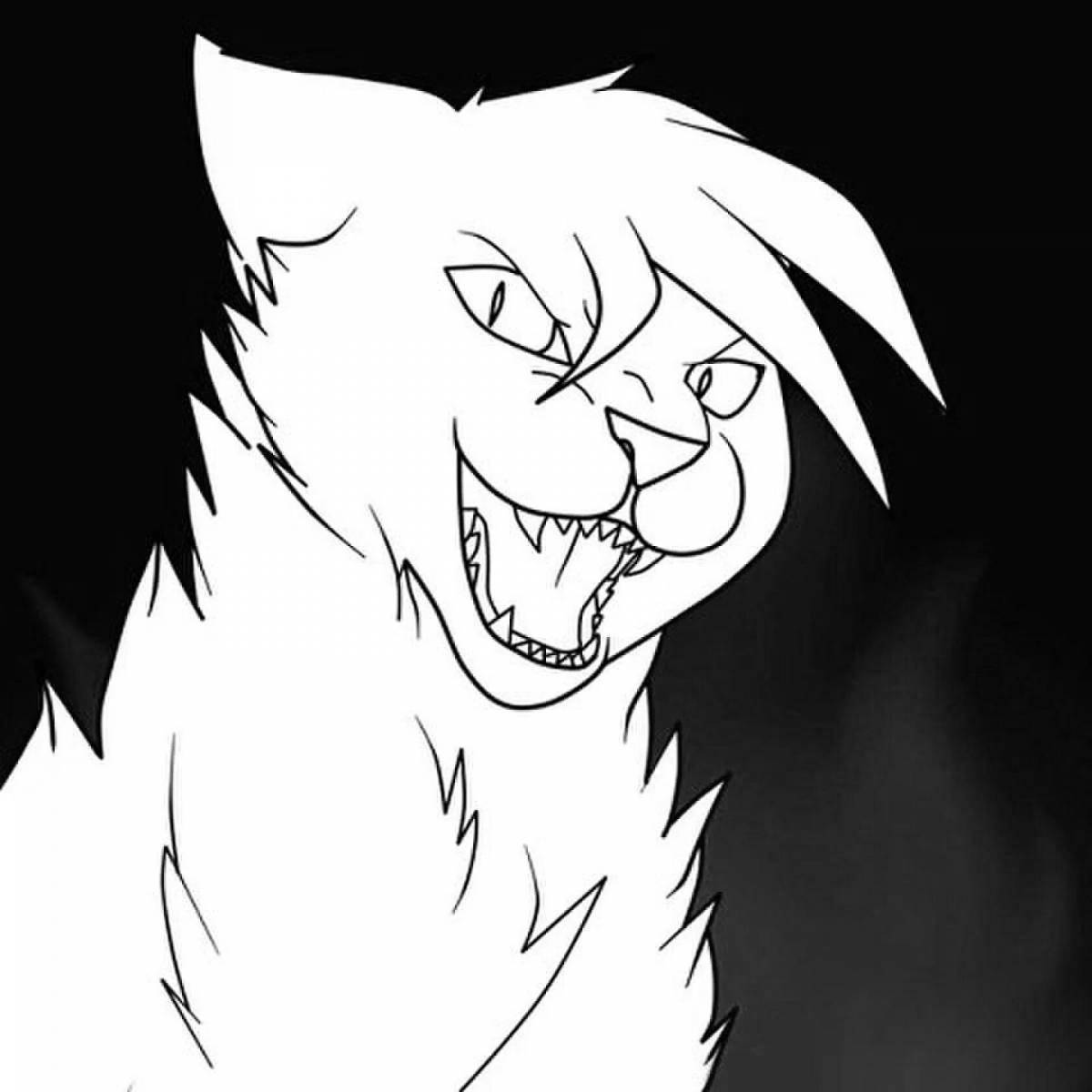 Coloring page provoked angry cat