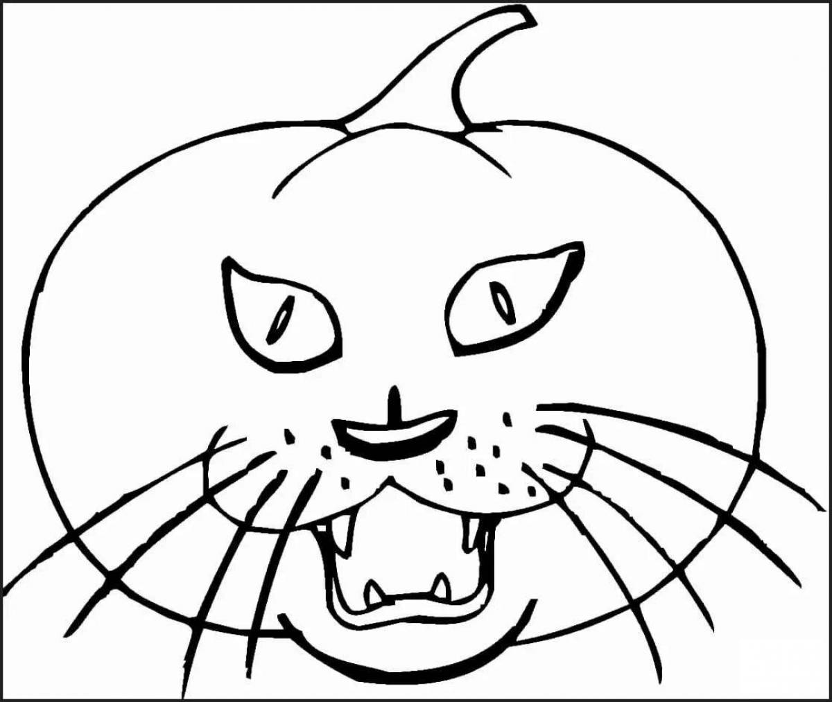 Coloring book neglectful angry cat