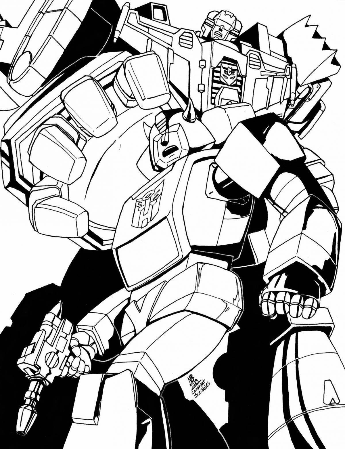 Masterfully crafted transformer devastator coloring page