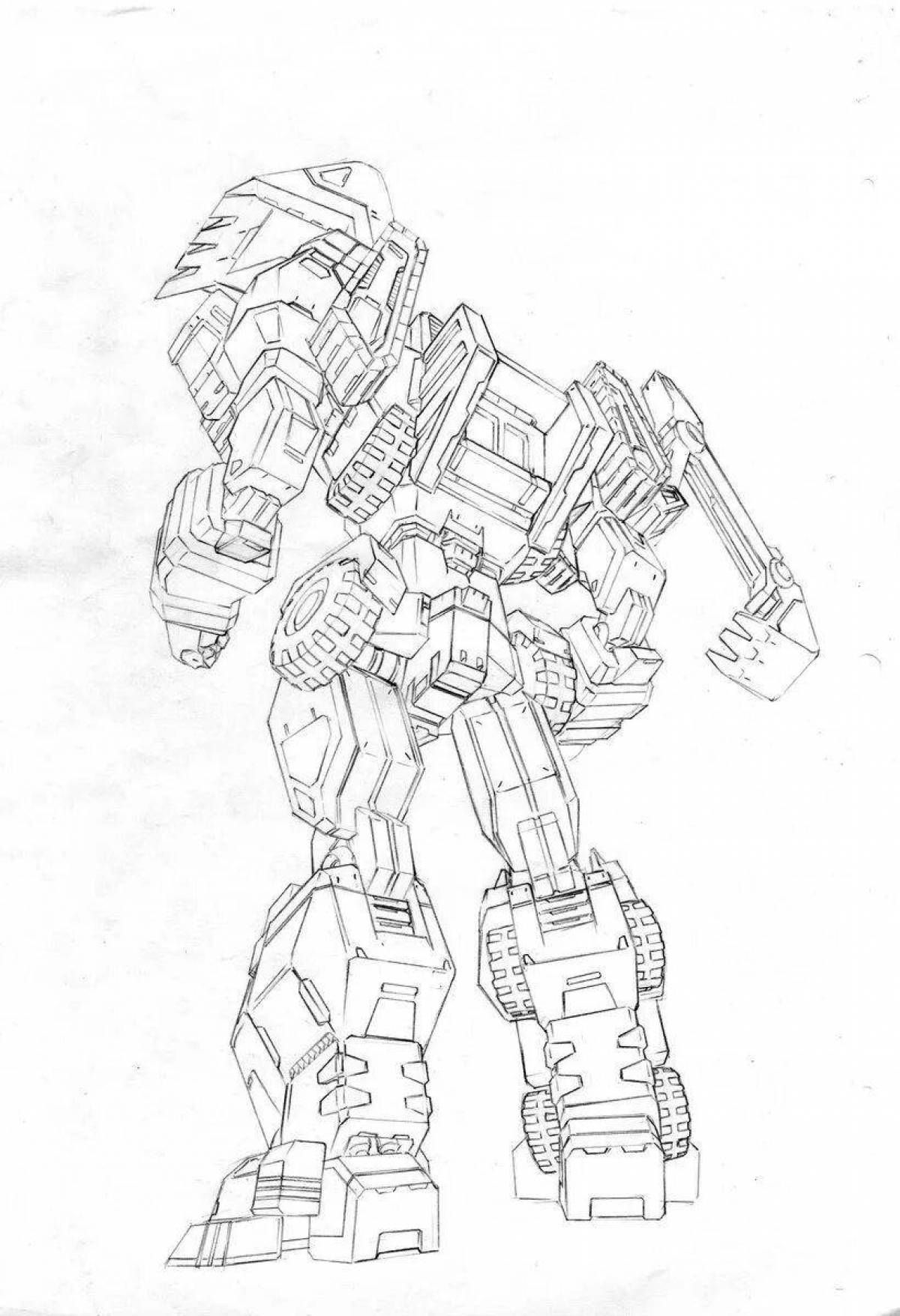 Exceptionally crafted Transformer Devastator coloring page