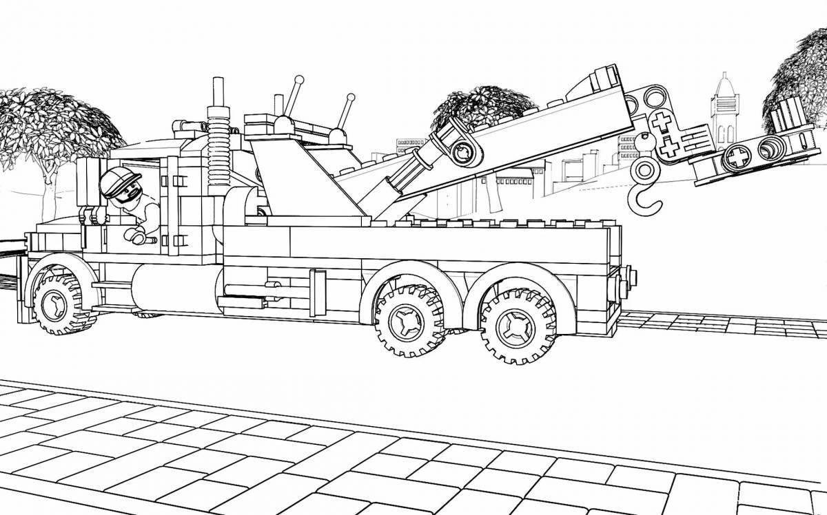 Tempting lego building coloring page