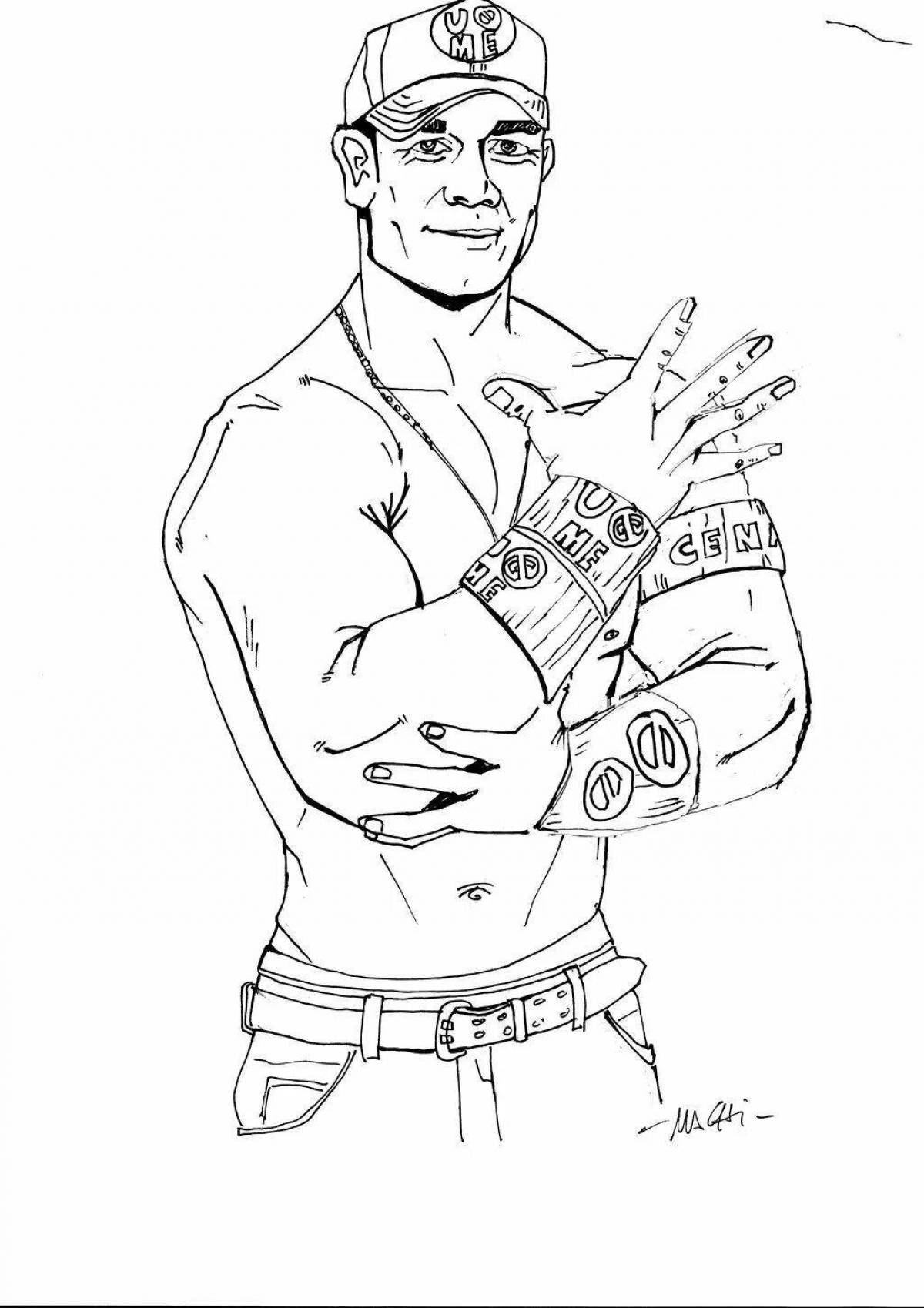 John cena's adorable coloring page