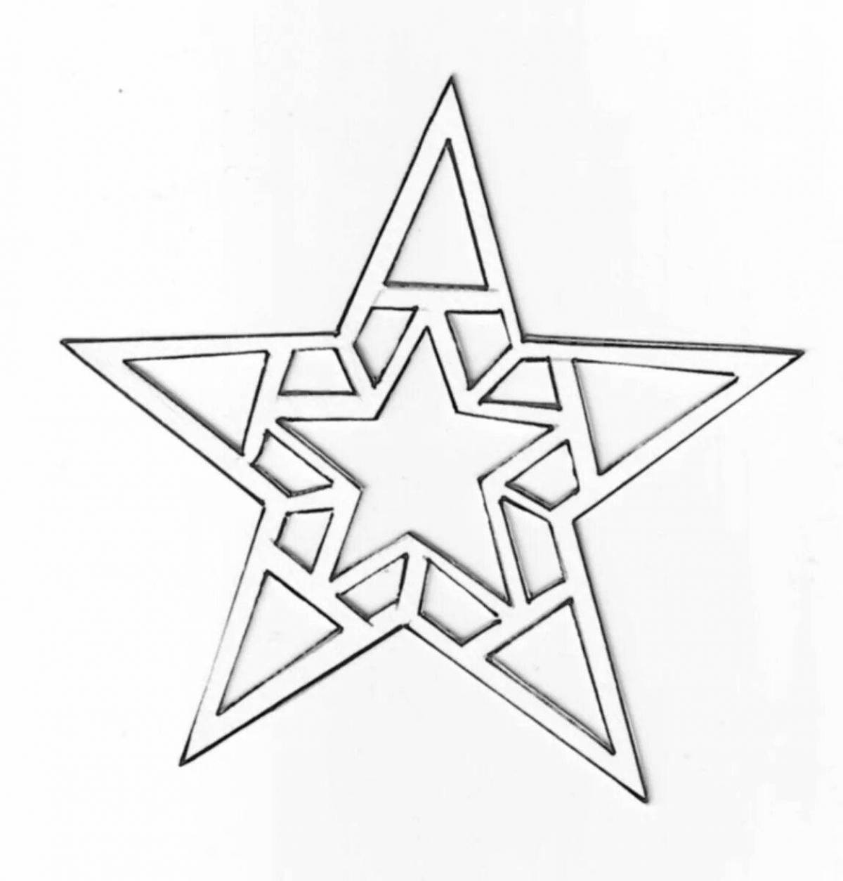 Glittering six-pointed star coloring page