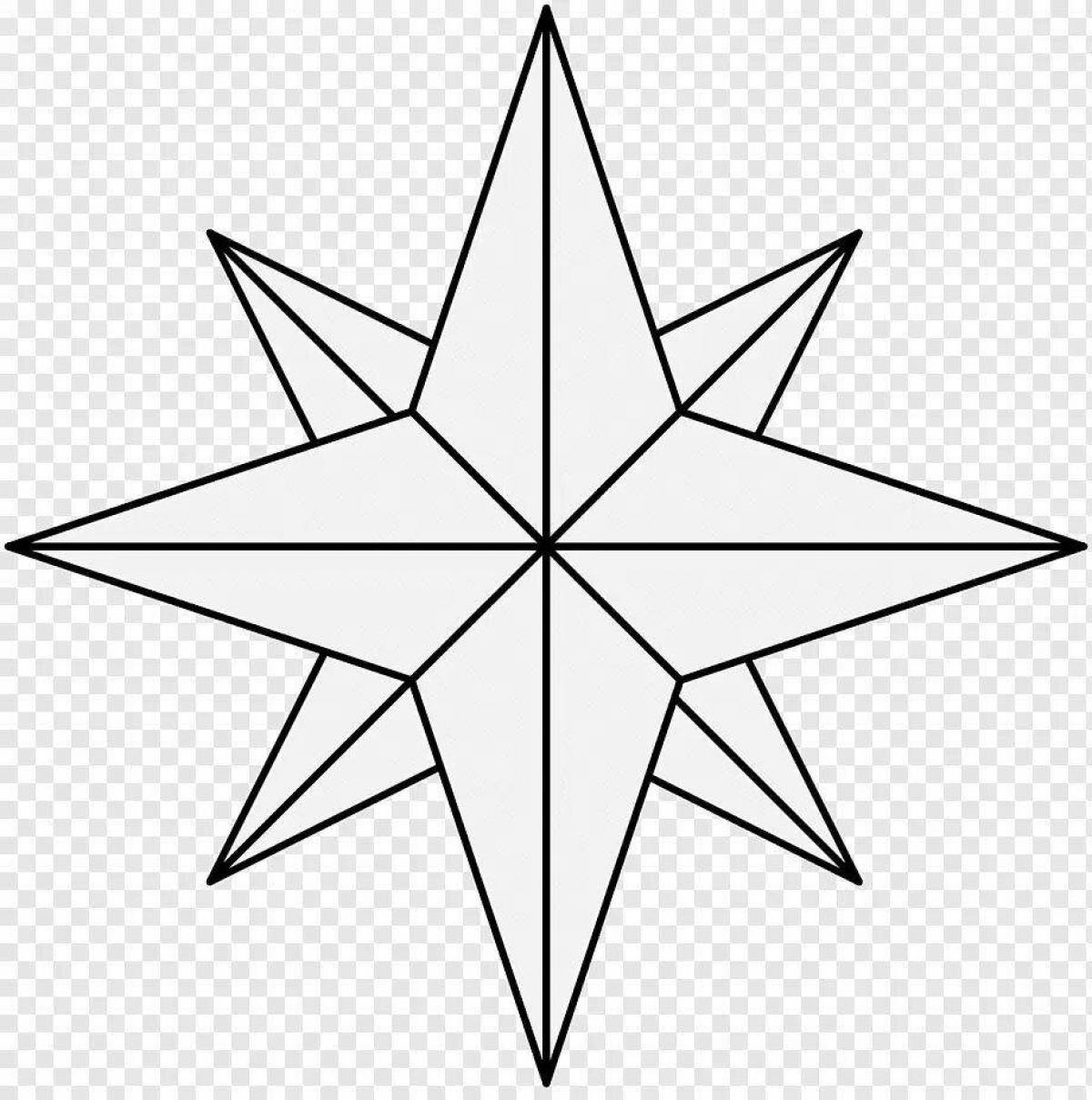 Прекрасная страница раскраски с шестиконечной звездой