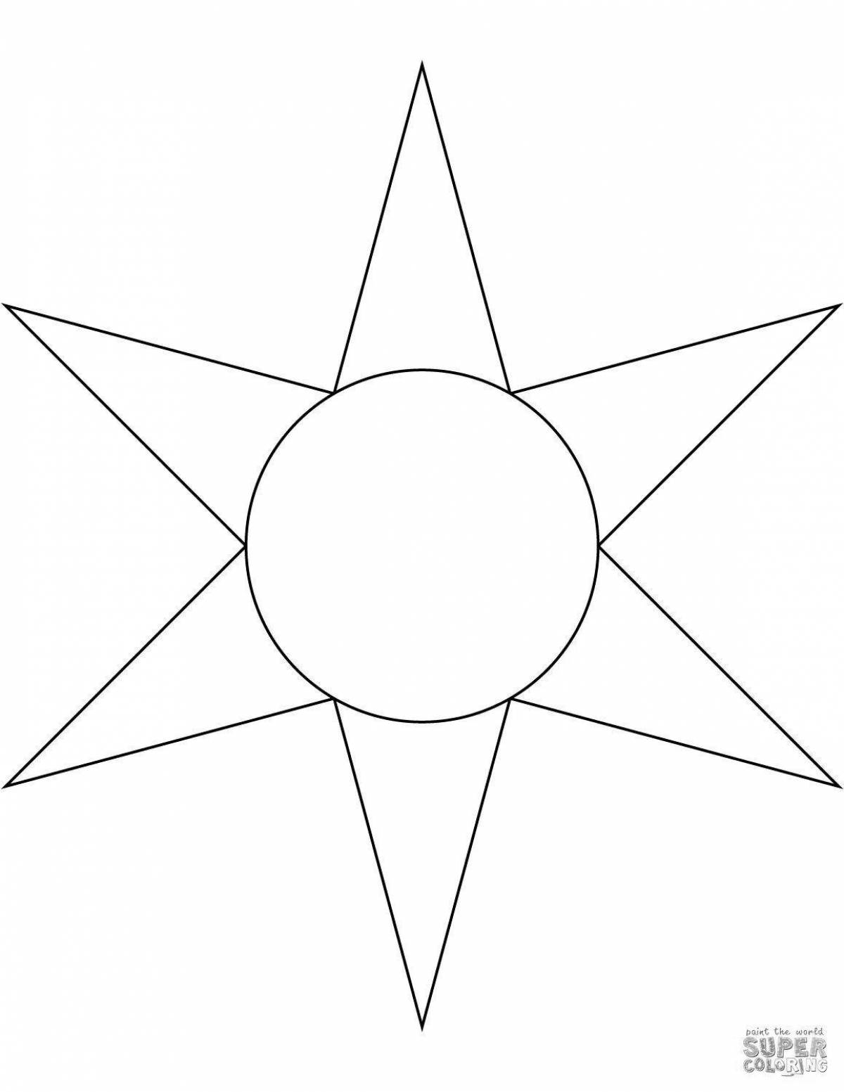 Adorable six pointed star coloring page