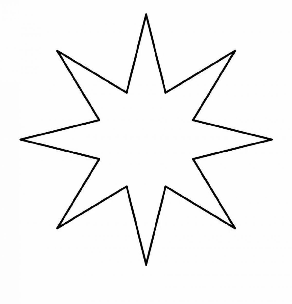 Adorable six-pointed star coloring page