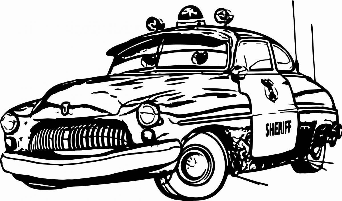 Colouring sheriff's cool car