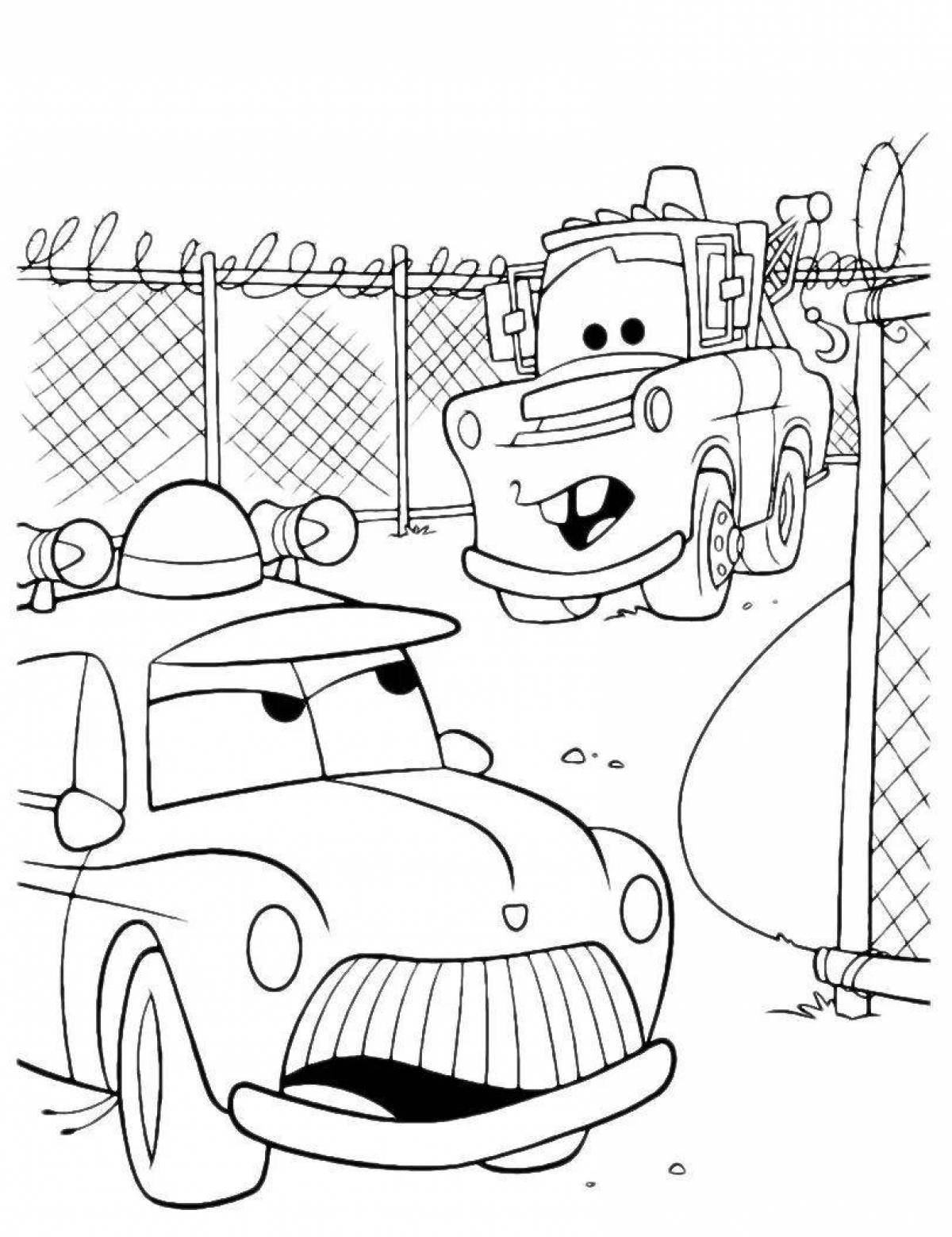 Sheriff's stylish car coloring page