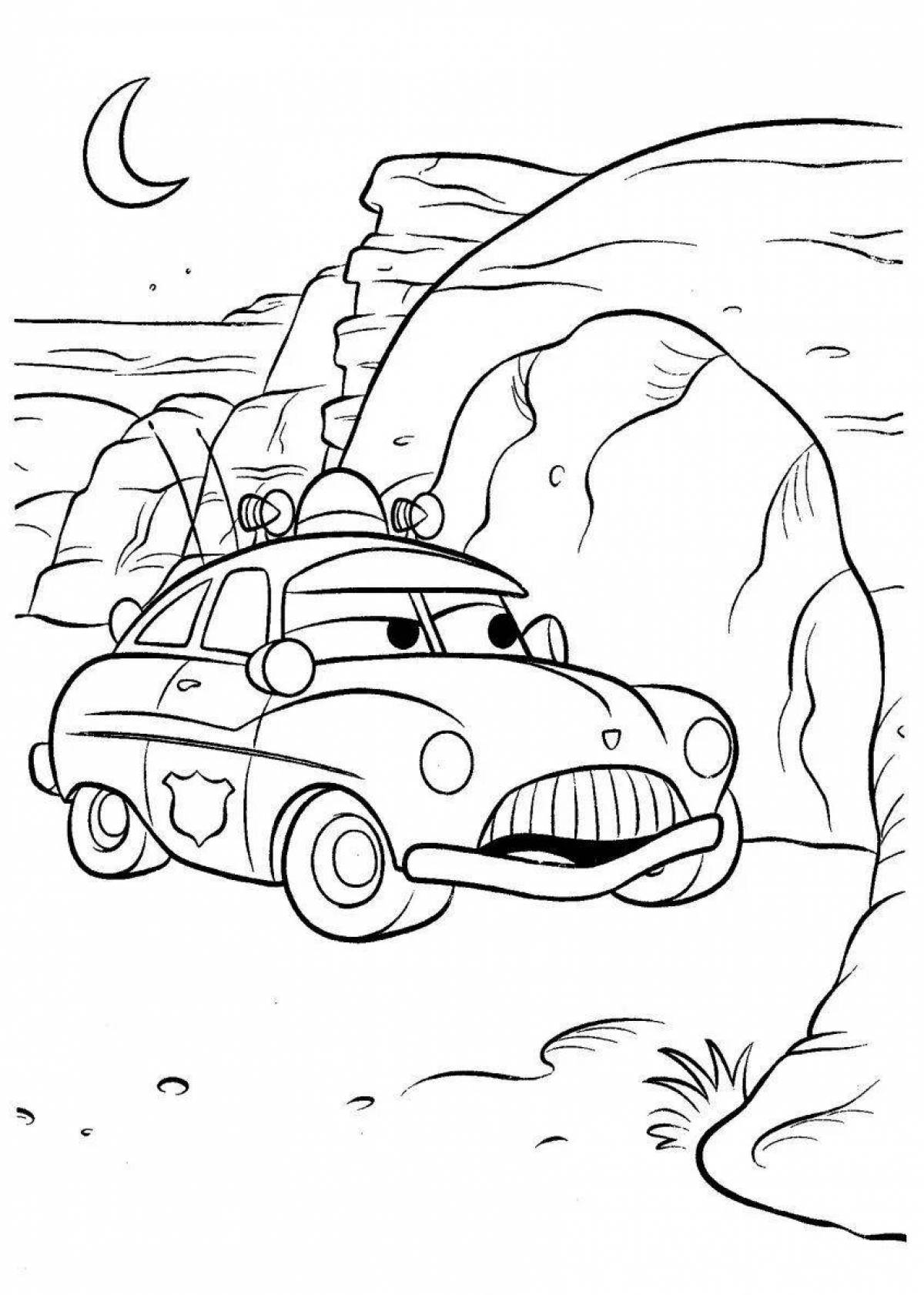 Coloring page unusual sheriff's car