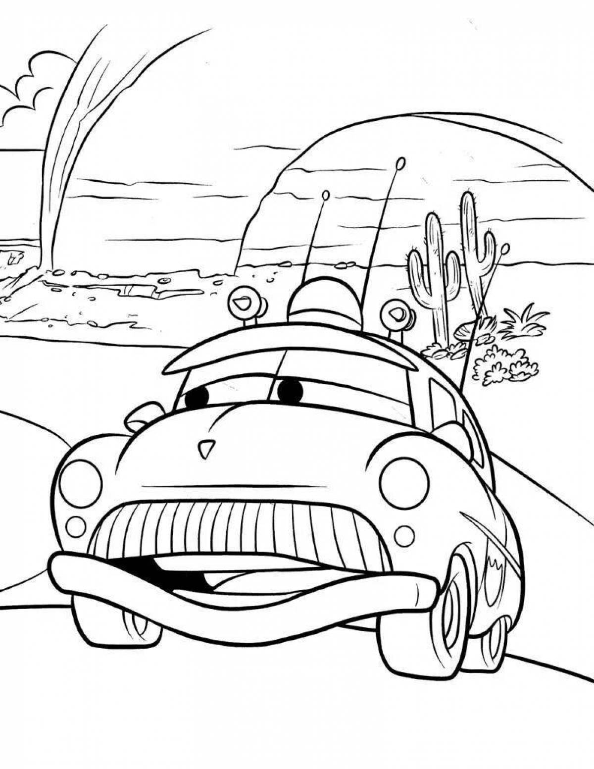 Sheriff's shining car coloring page