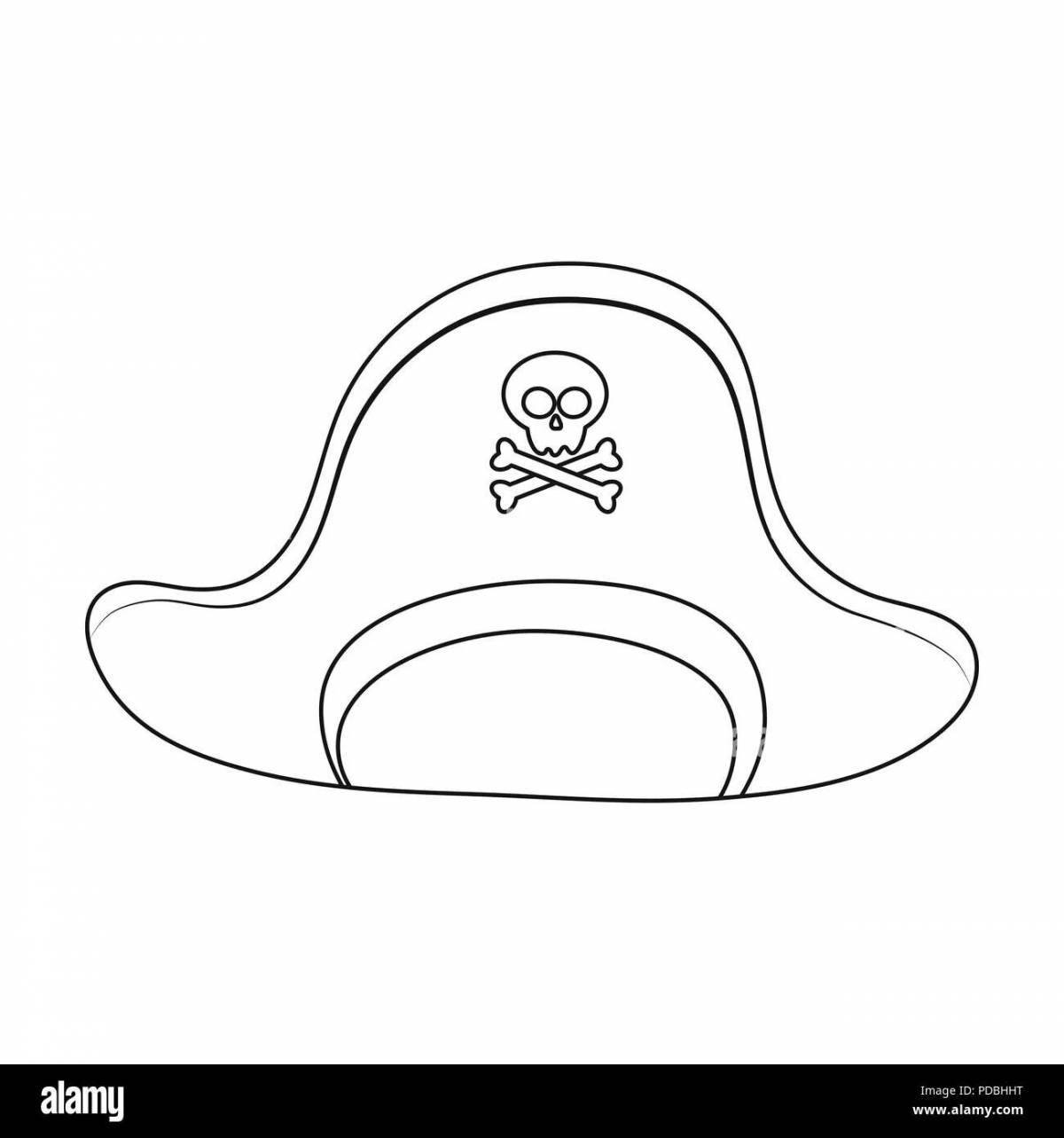 Colorful pirate hat coloring page