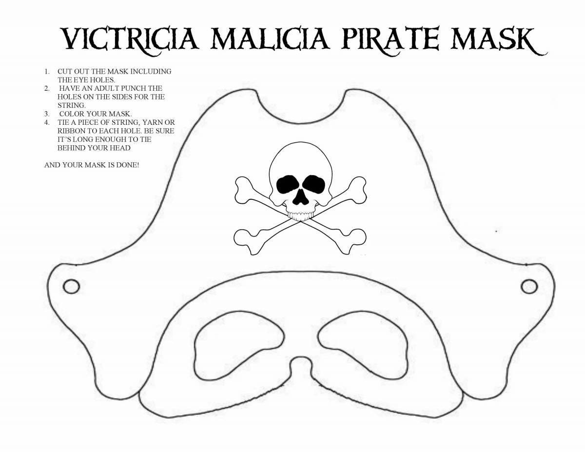 Attractive pirate hat coloring book