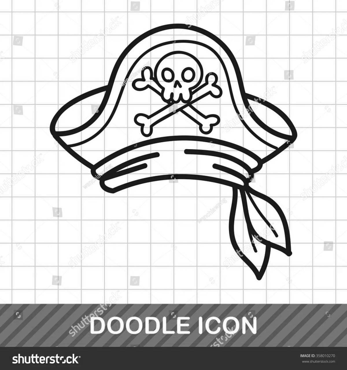 Shiny pirate hat coloring book