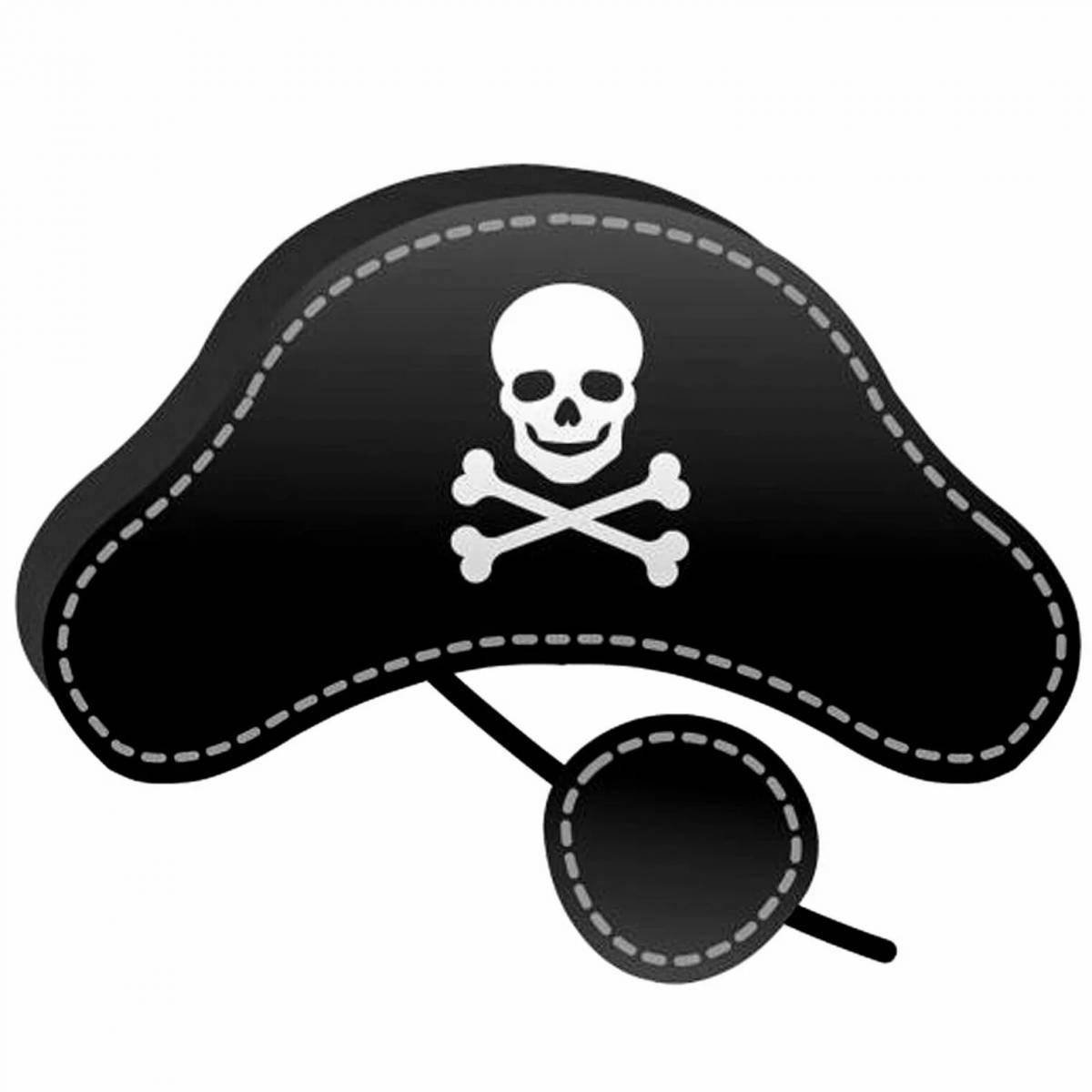 Раскраска сияющая пиратская шляпа