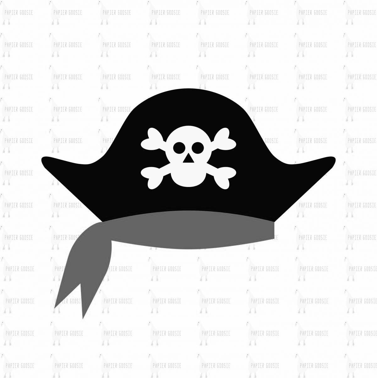 Great pirate hat coloring page