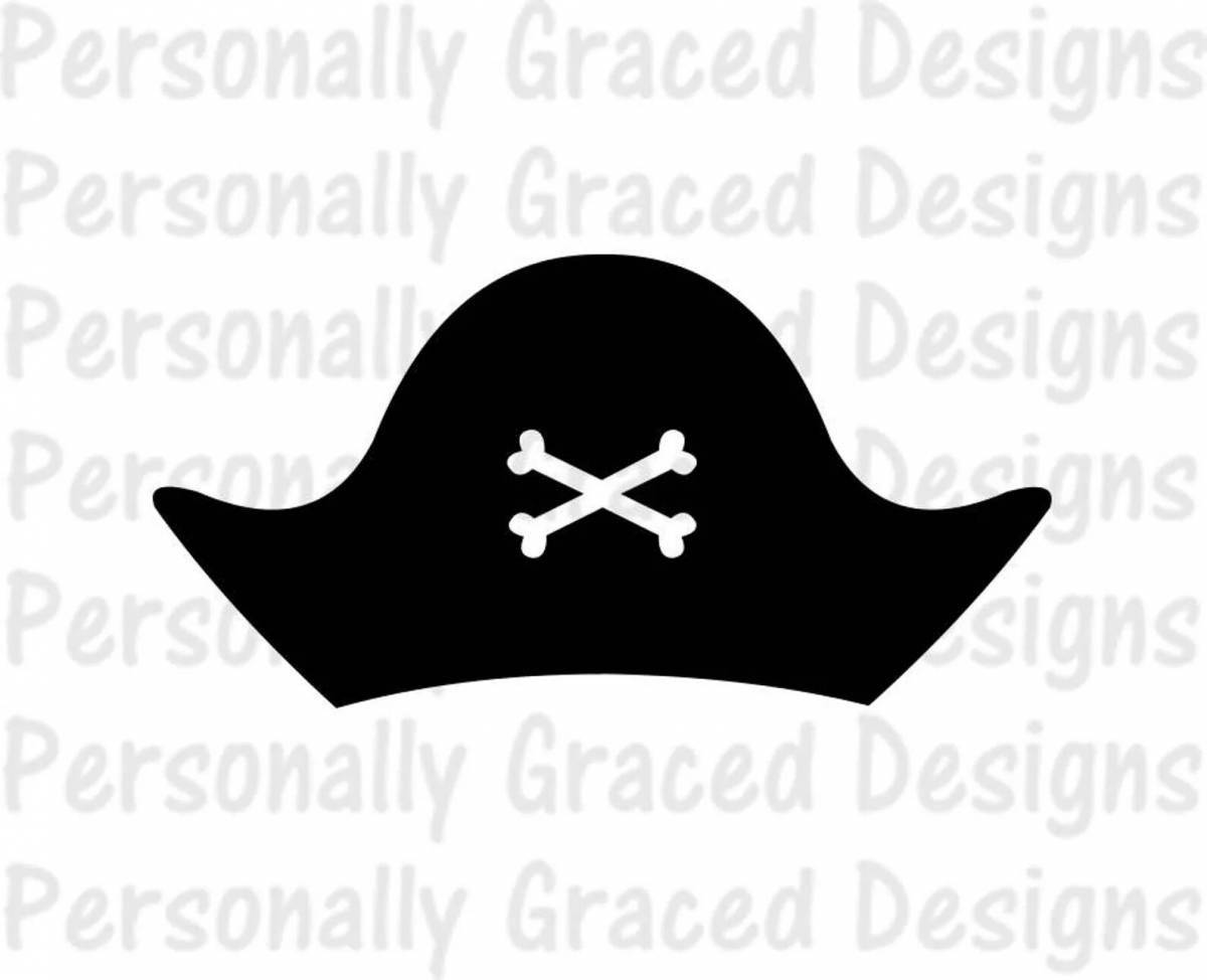 Раскраска элегантная пиратская шляпа