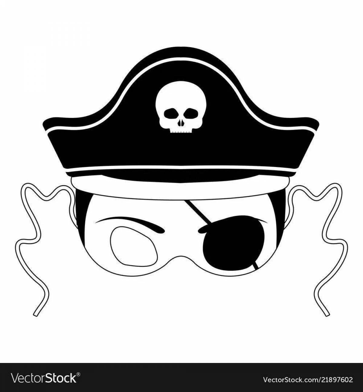 Exquisite pirate hat coloring page