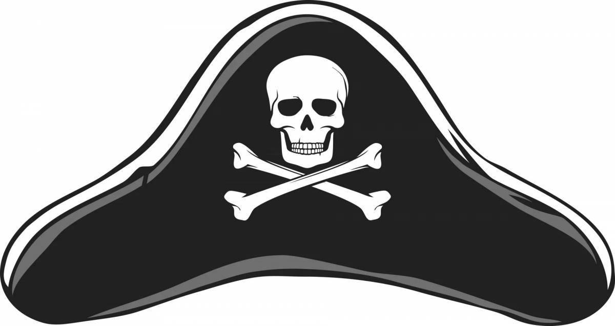 Coloring page unusual pirate hat