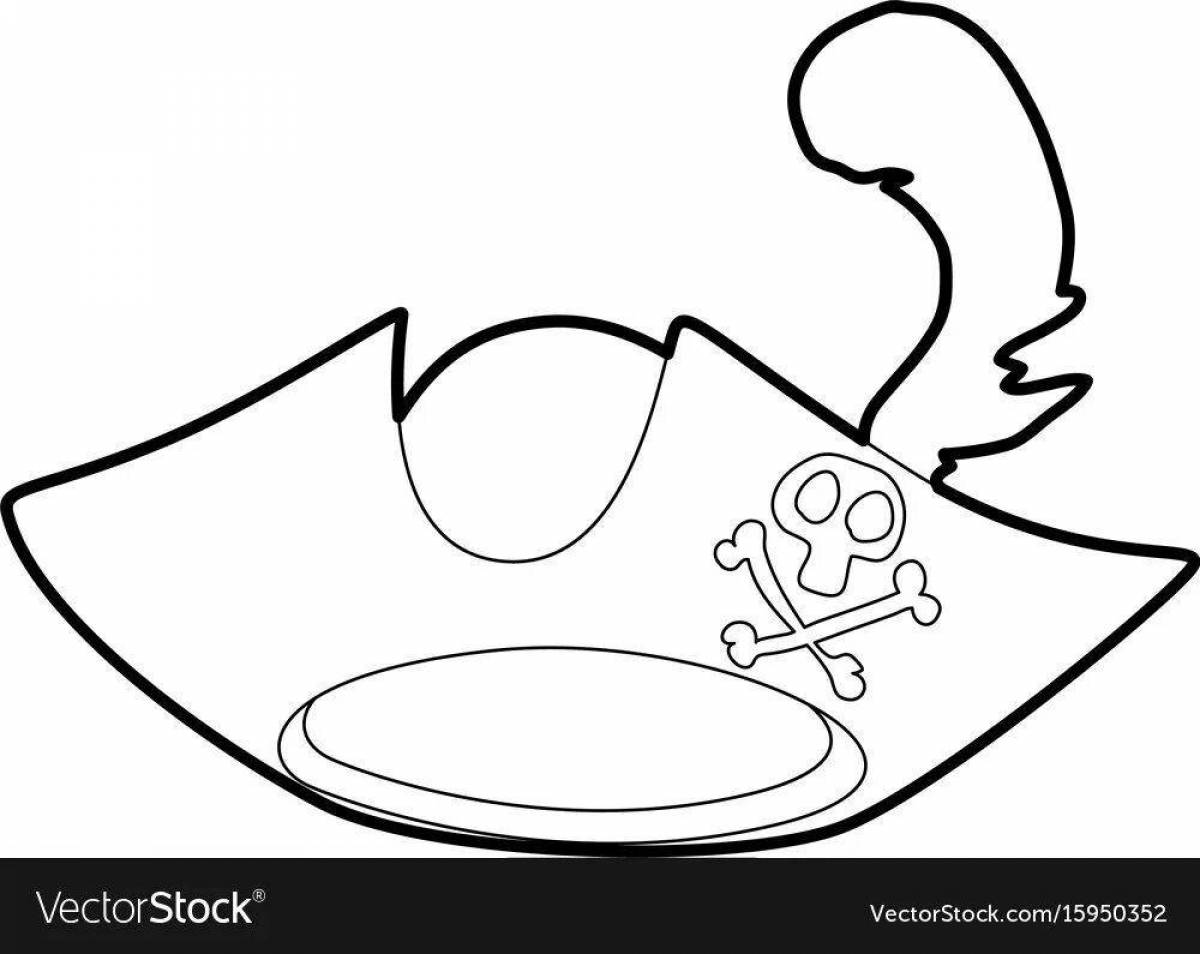 Pirate hat detailed coloring page