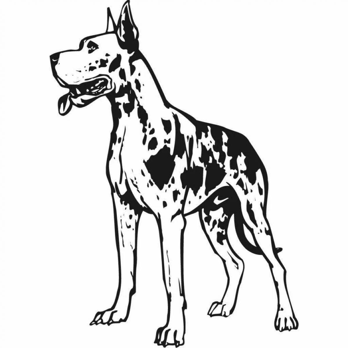 Coloring book inquisitive german dog