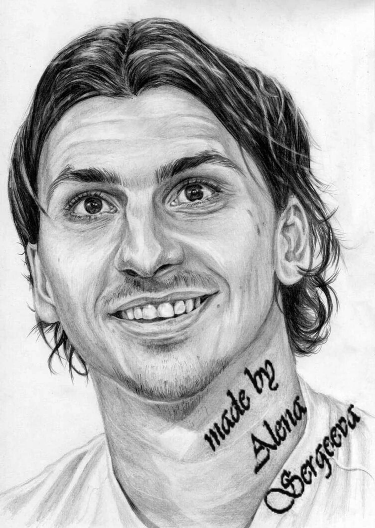 Coloring book glowing zlatan ibrahimovic