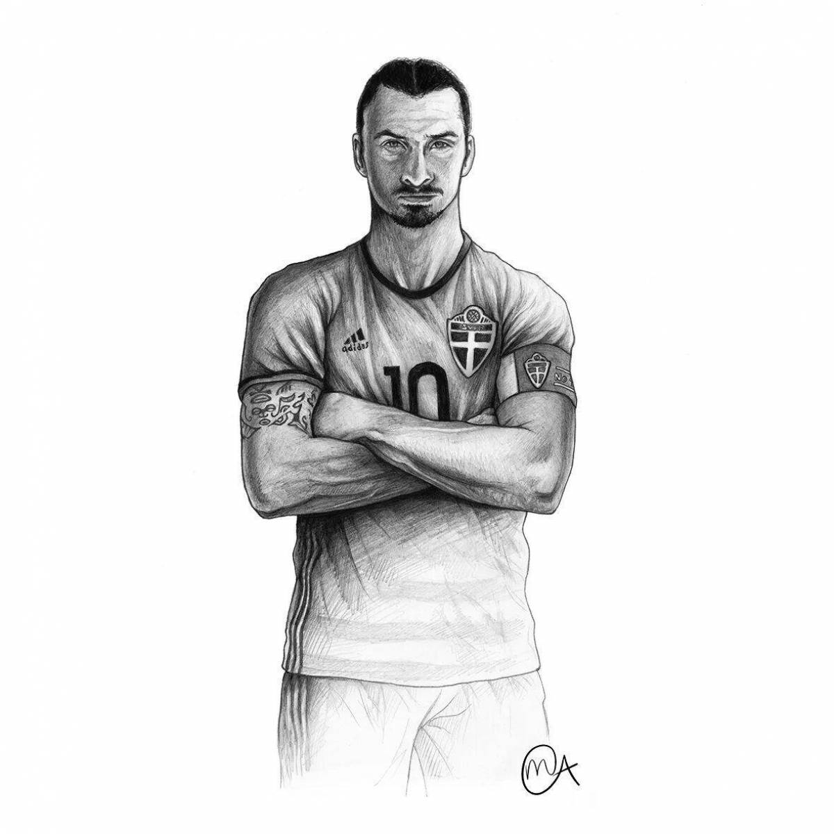 Zlatan Ibrahimovic's colorfully detailed coloring page