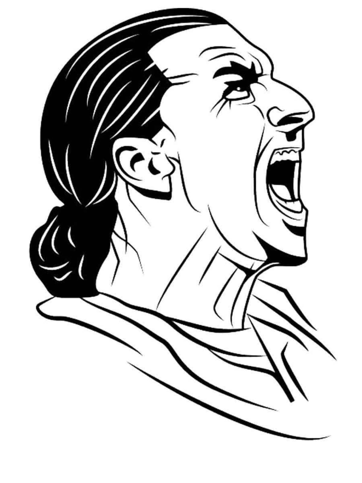 Zlatan Ibrahimovic's colorfully illustrated coloring page