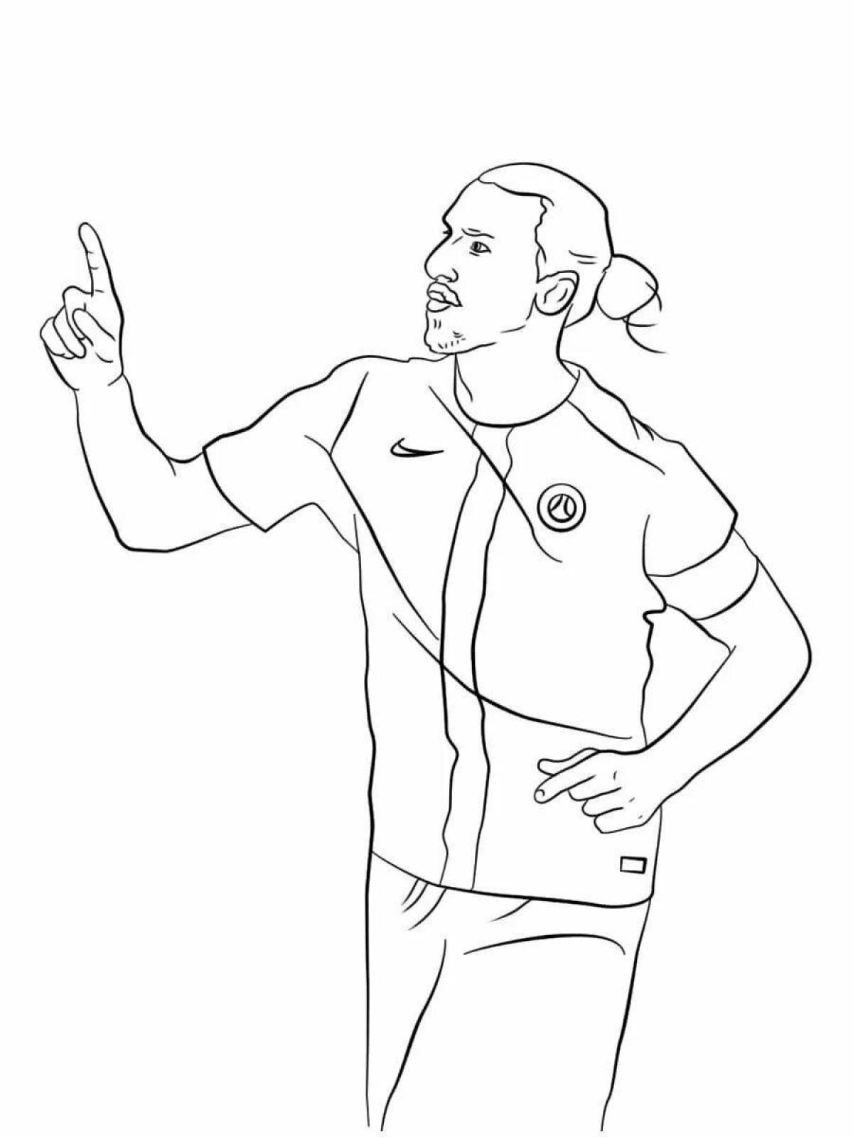 Zlatan Ibrahimovic's colorfully crafted coloring page