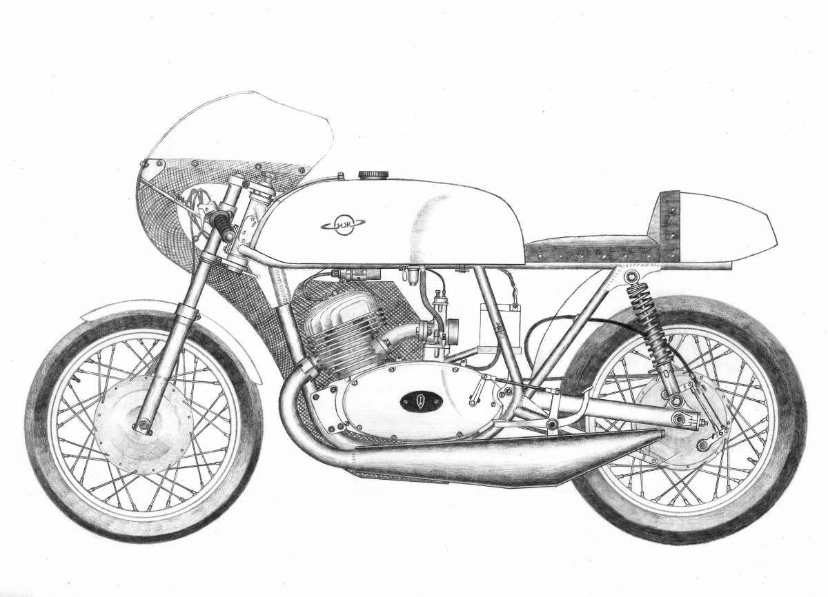 Мотоцикл восход рисунок карандашом - 90 фото