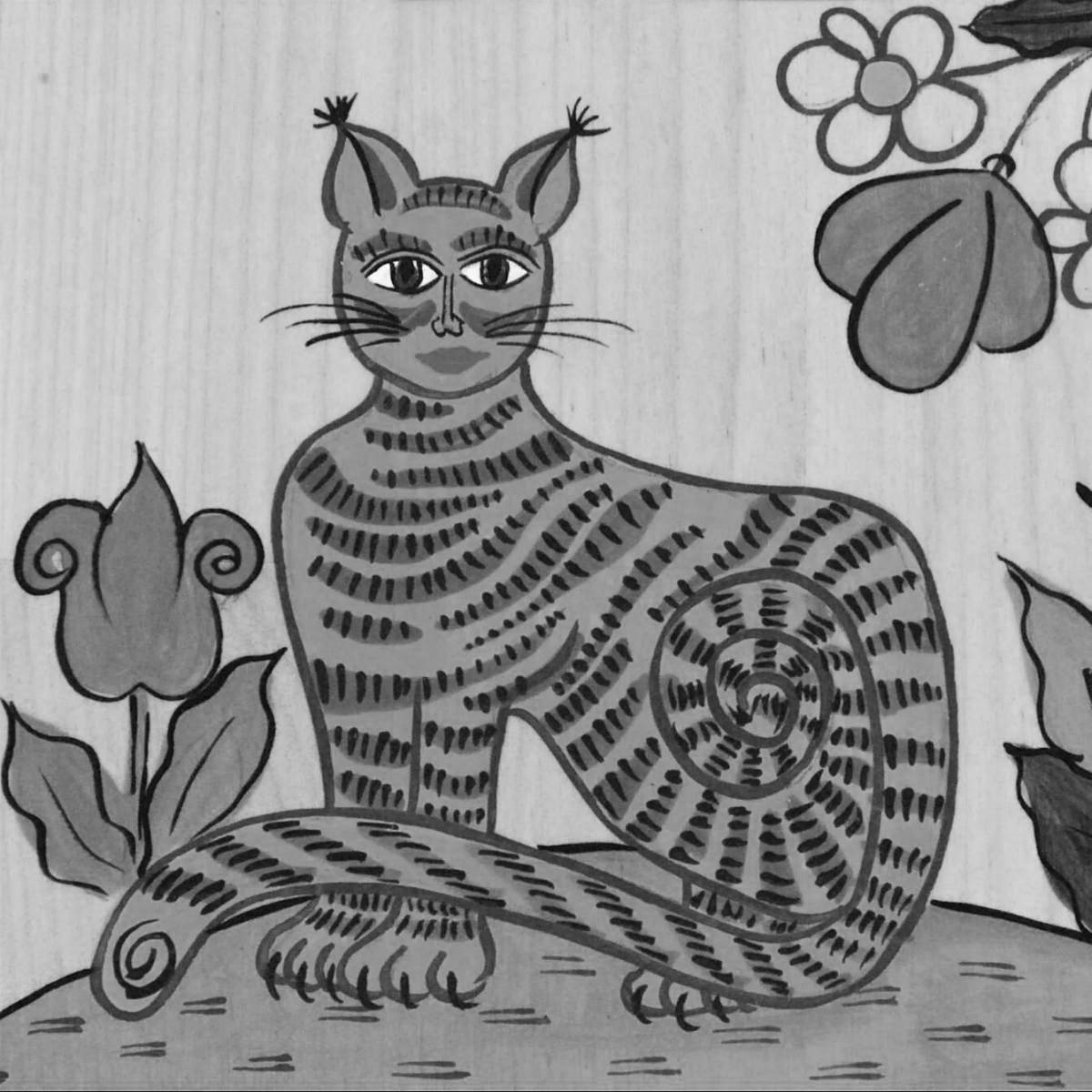 Раскраска изящная казанская кошка