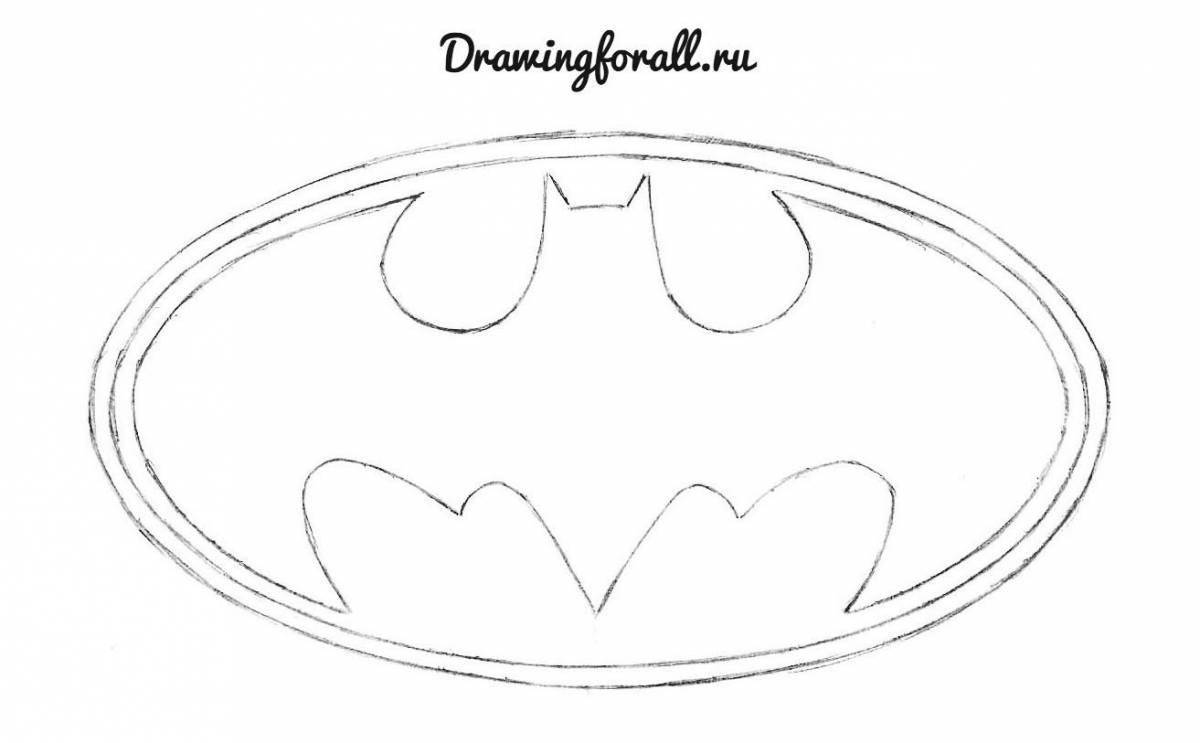 Coloring batman badge