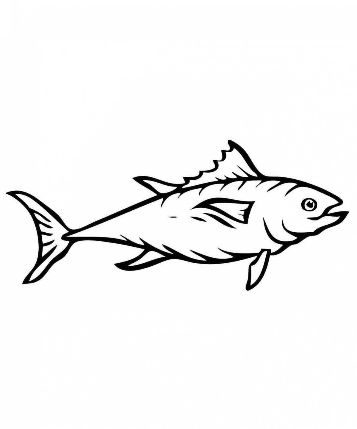 Раскраска завораживающая рыба-кета