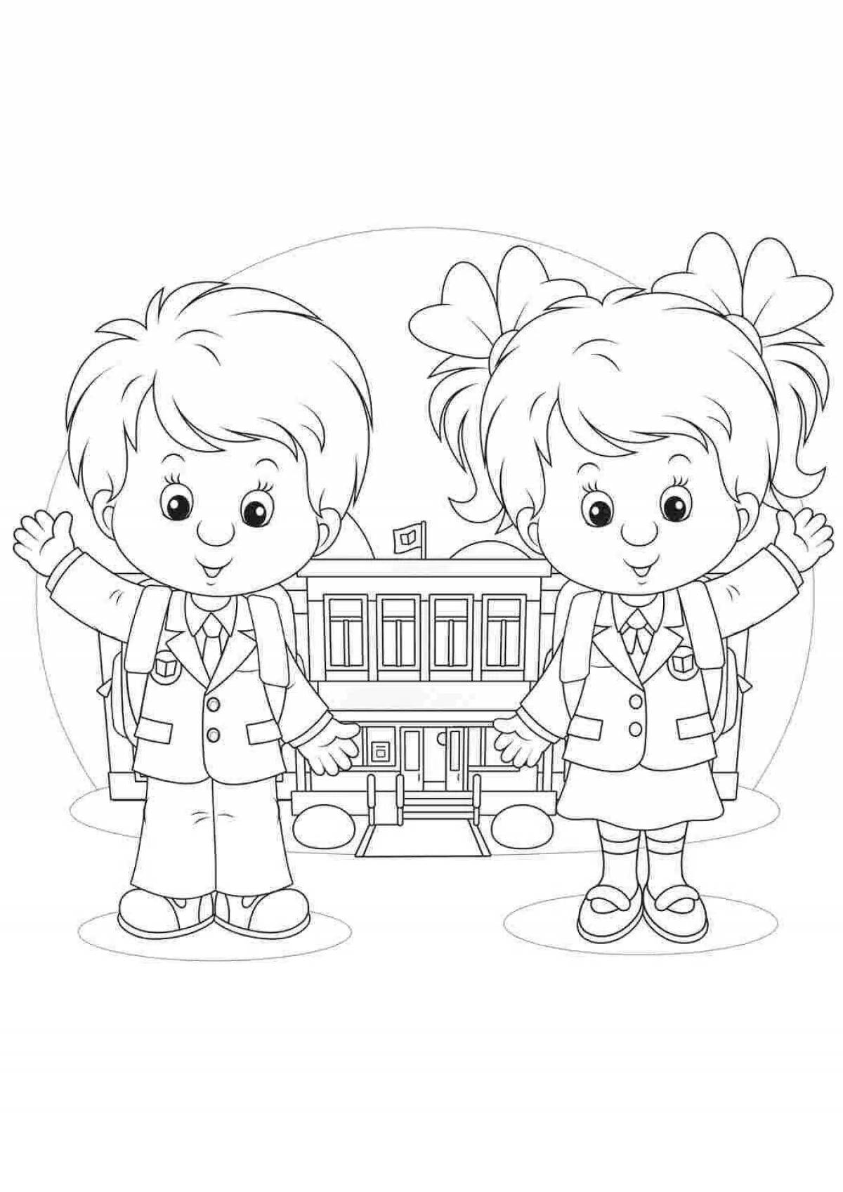 Photo Our school colorful coloring page