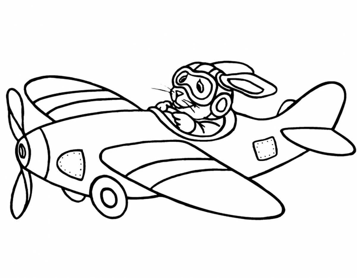 Bright car plane coloring page