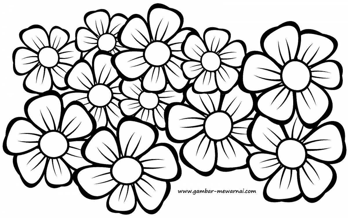 Large flowers live coloring