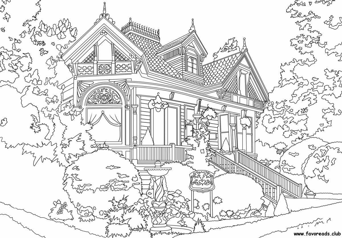 Delightful coloring beautiful houses