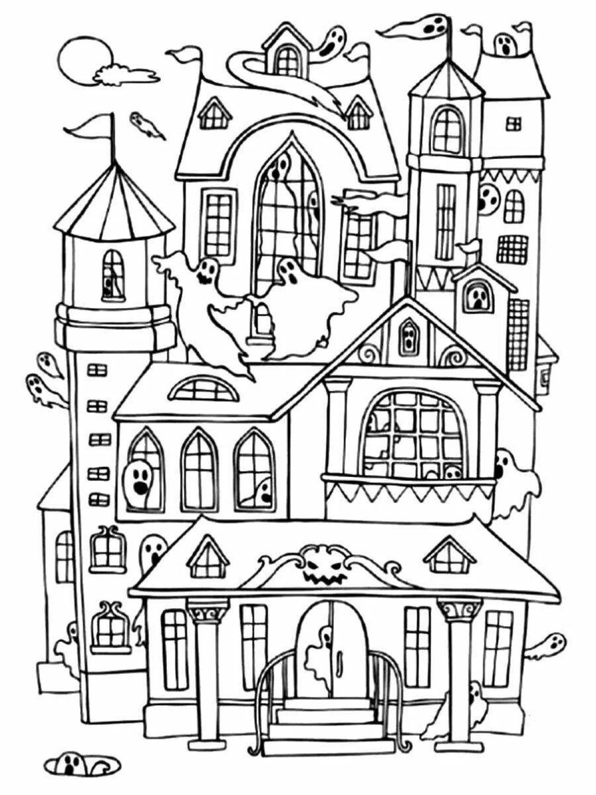Radiant coloring page beautiful houses