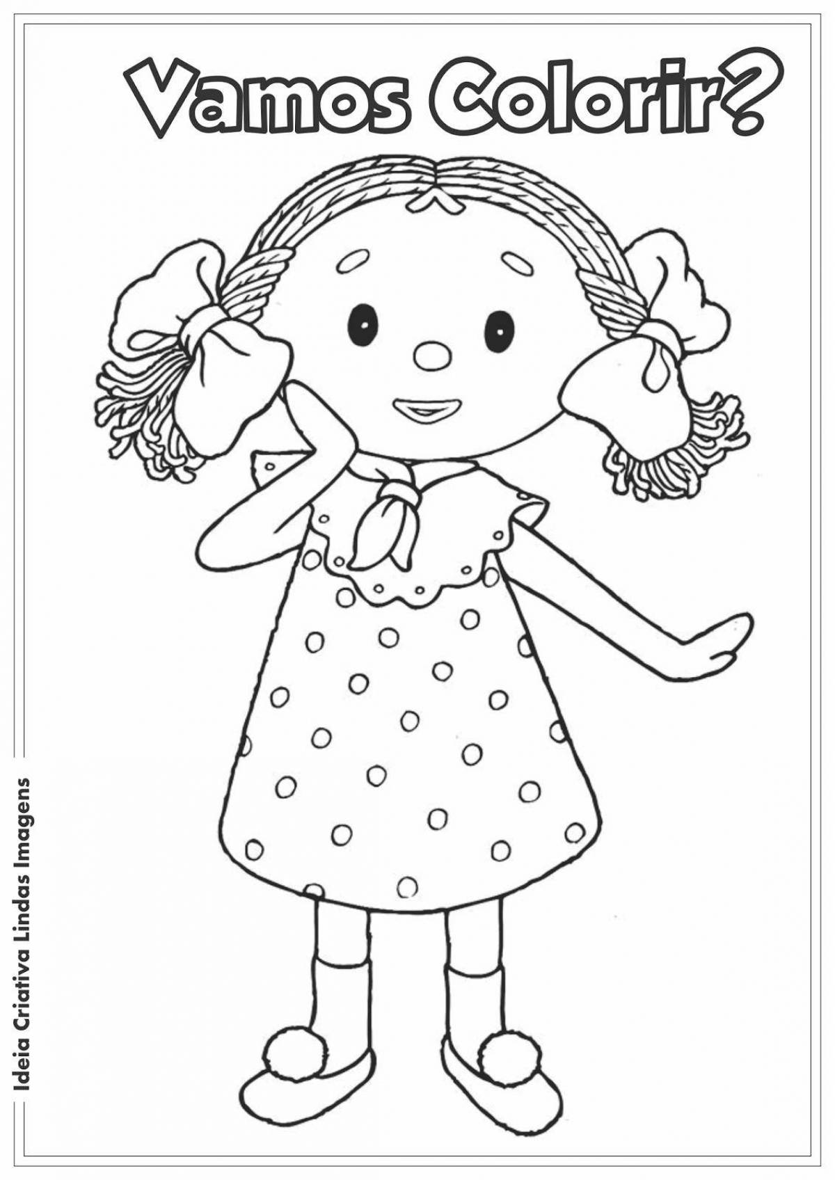 Joyful coloring doll