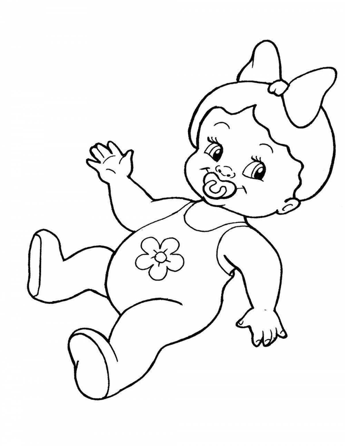 Luminous doll coloring page