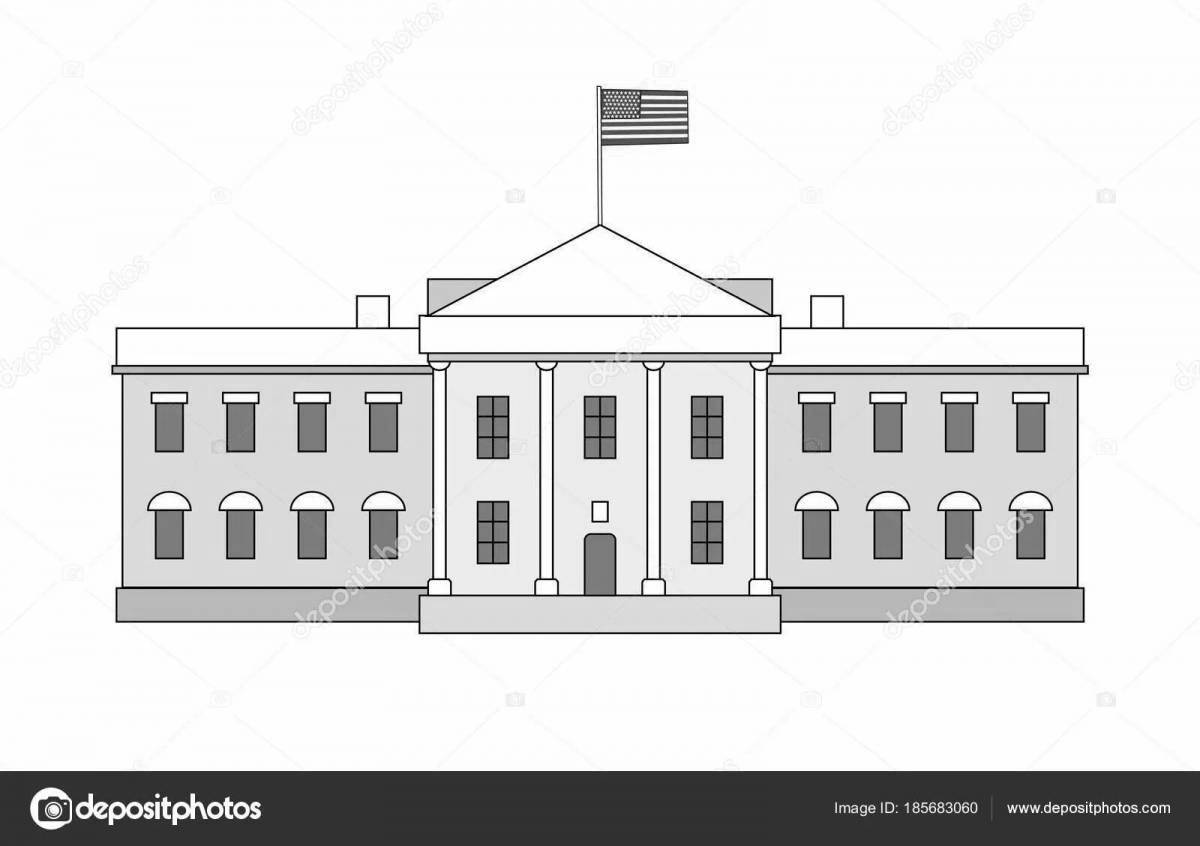 Big white house coloring page