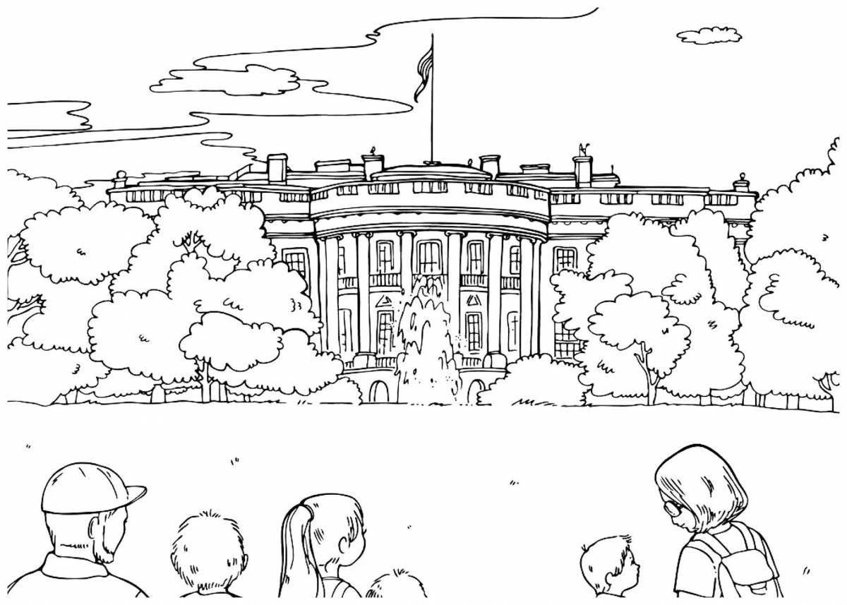 Coloring book shining white house
