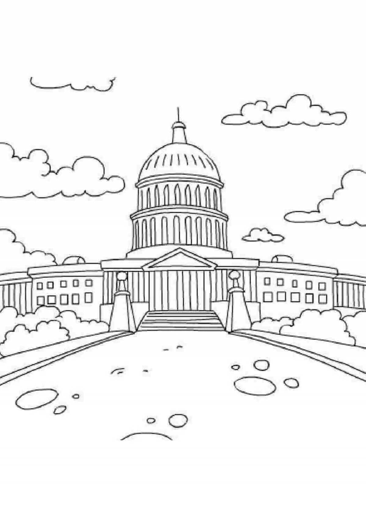Coloring book luxury white house