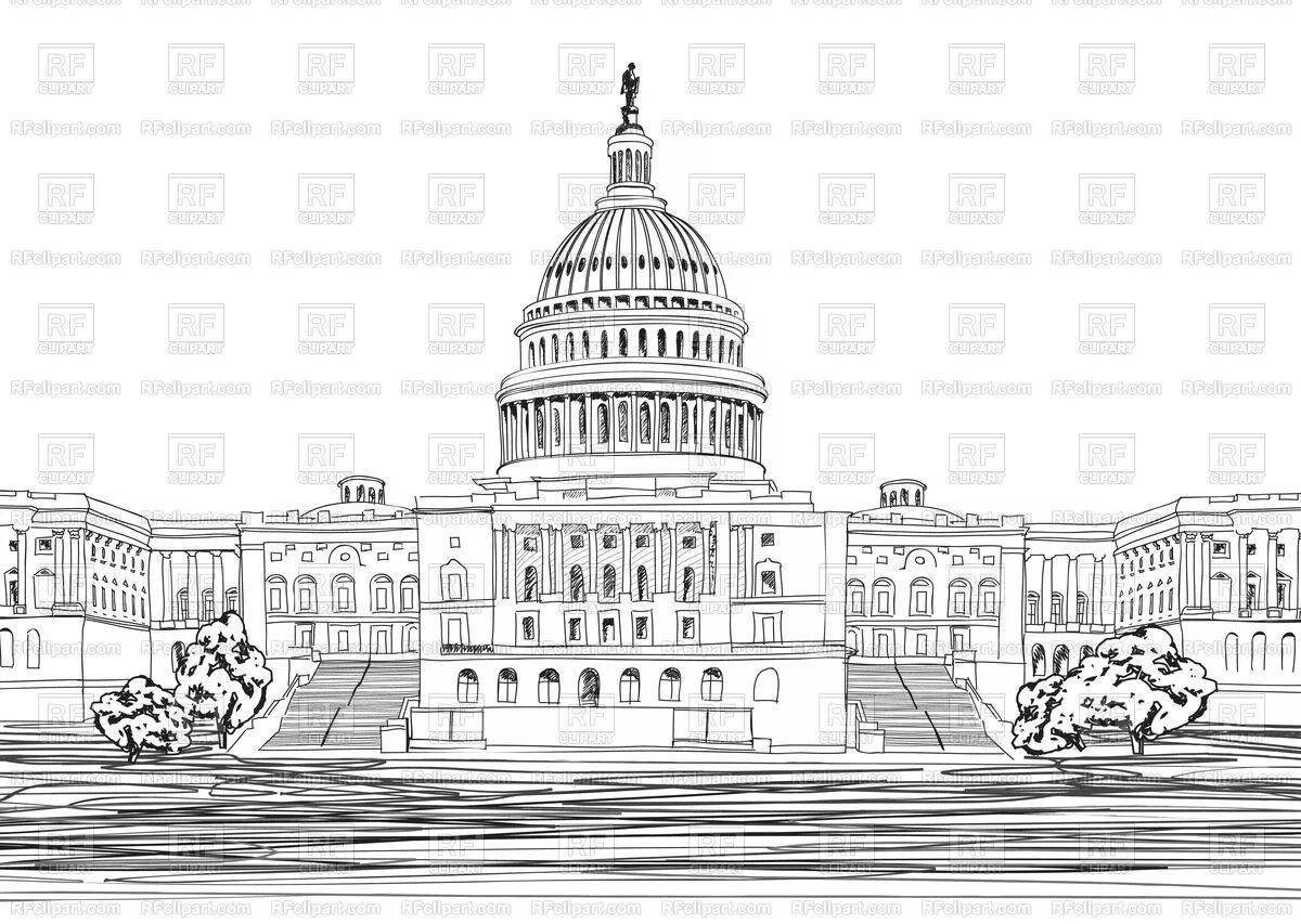 Coloring book gorgeous white house