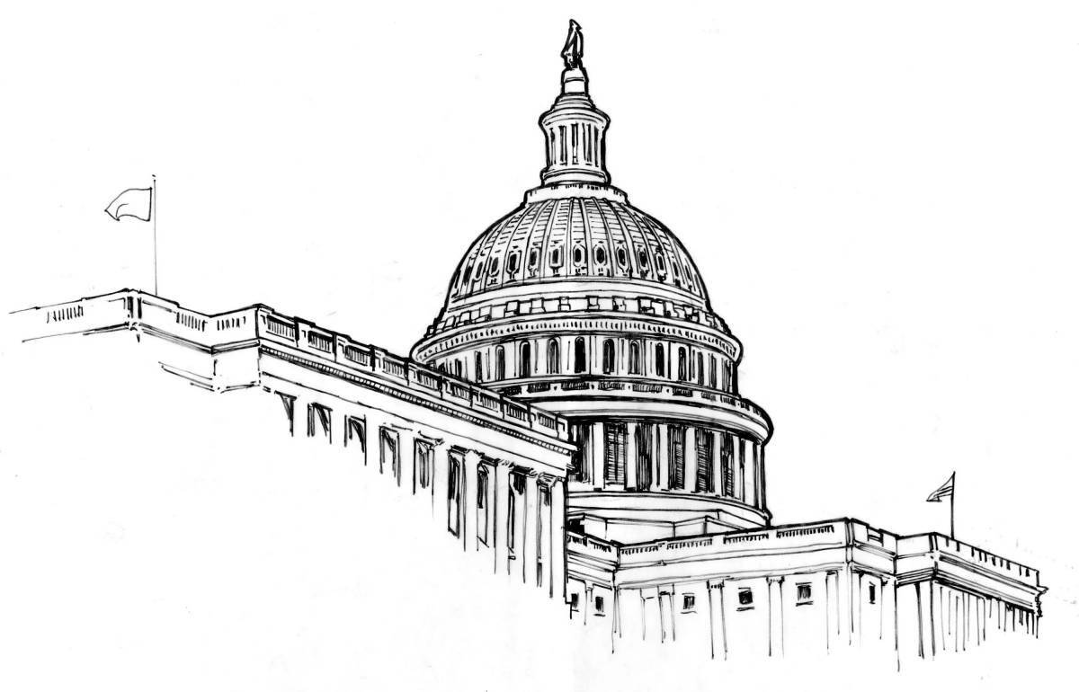 Great white house coloring page