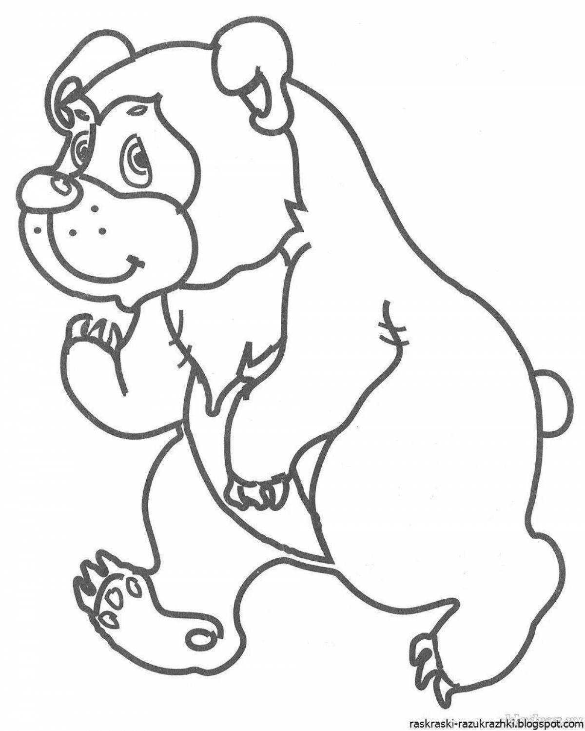 Медведь Теремок раскраска для детей